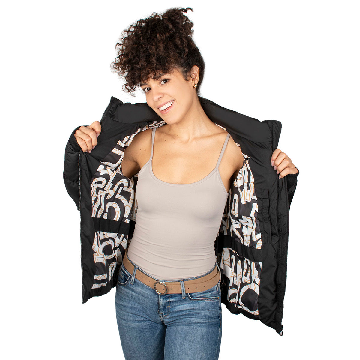 Chamarra Capitonada Gorro Ajustable Mujer