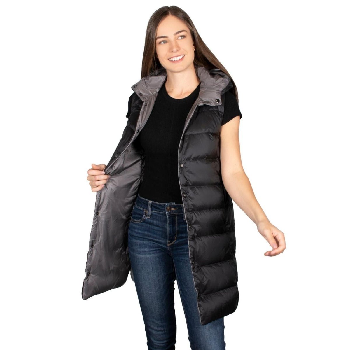 Chaleco Largo Relleno de Pluma Ligera Mujer - Greenlander