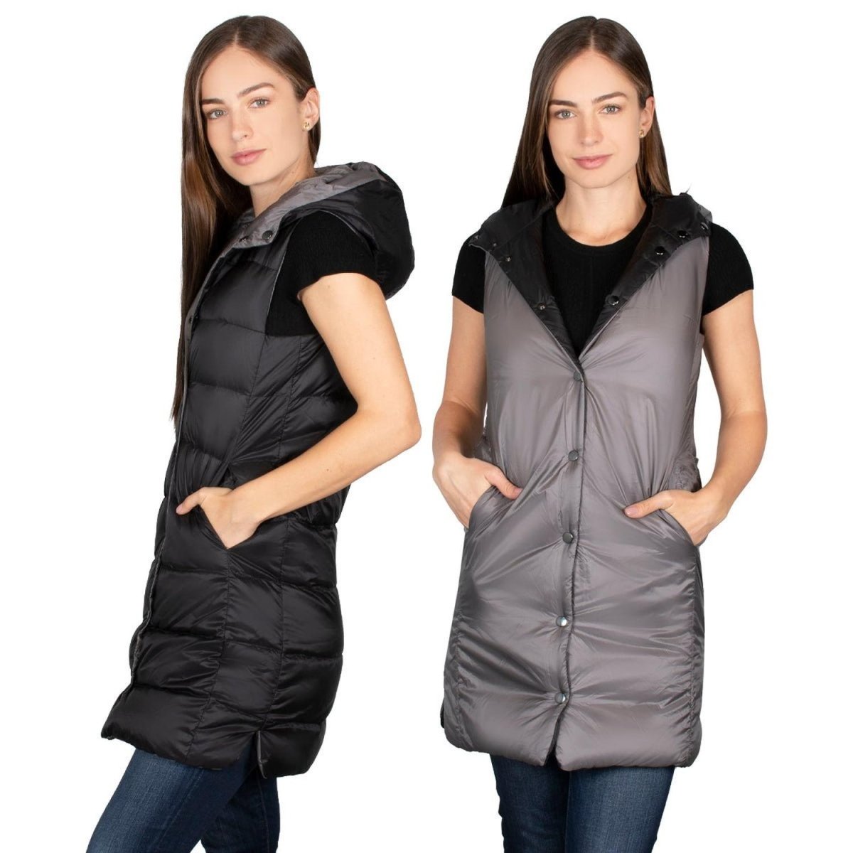 Chaleco Largo Relleno de Pluma Ligera Mujer - Greenlander