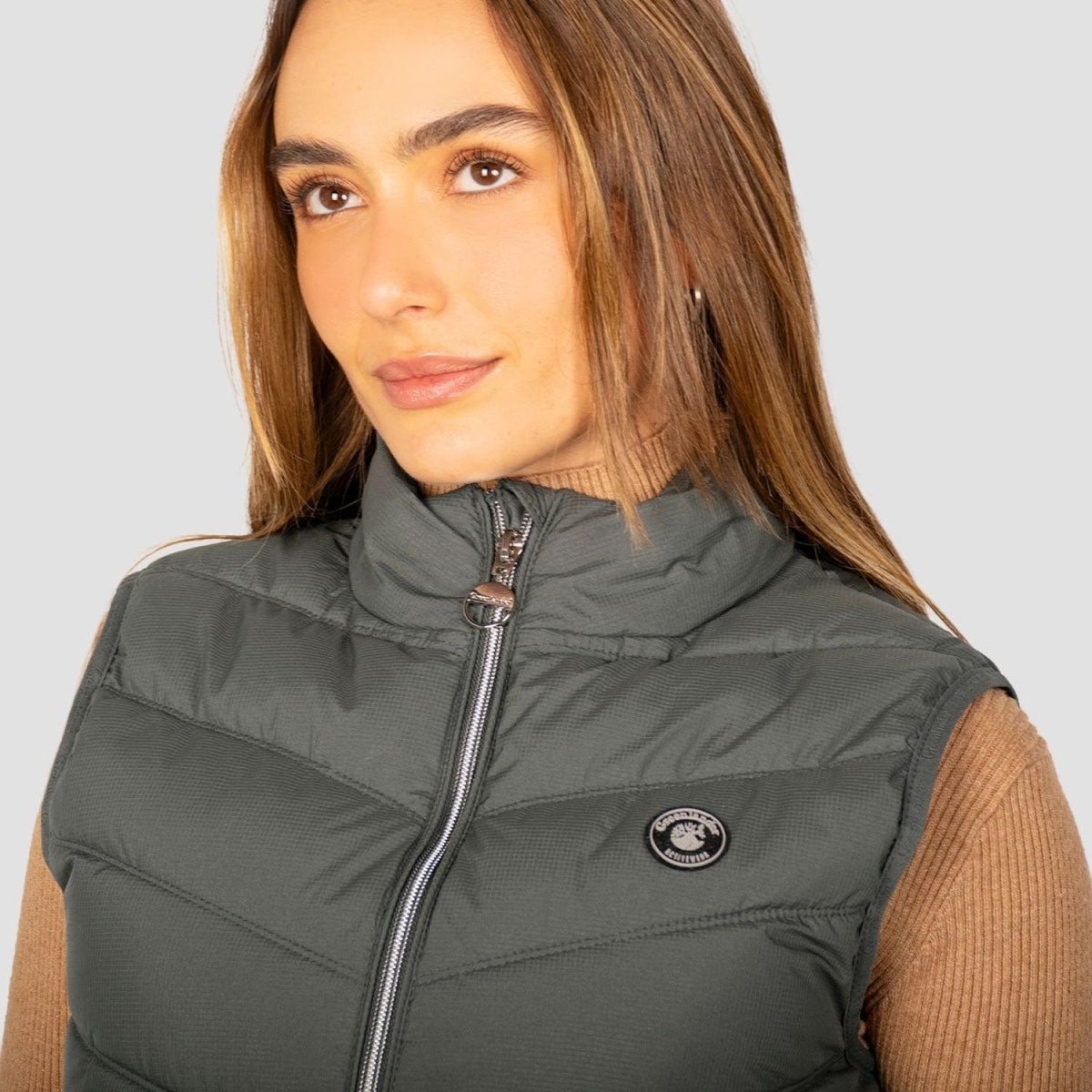 Chaleco Para Mujer Acolchonado Cuello Alto Con Cierre - Greenlander