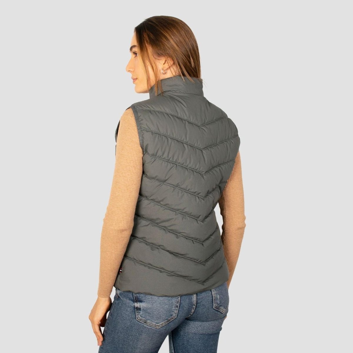 Chaleco Para Mujer Acolchonado Cuello Alto Con Cierre - Greenlander