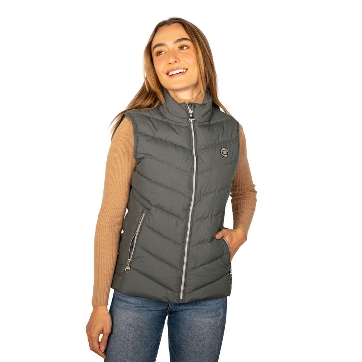 Chaleco Para Mujer Acolchonado Cuello Alto Con Cierre - Greenlander