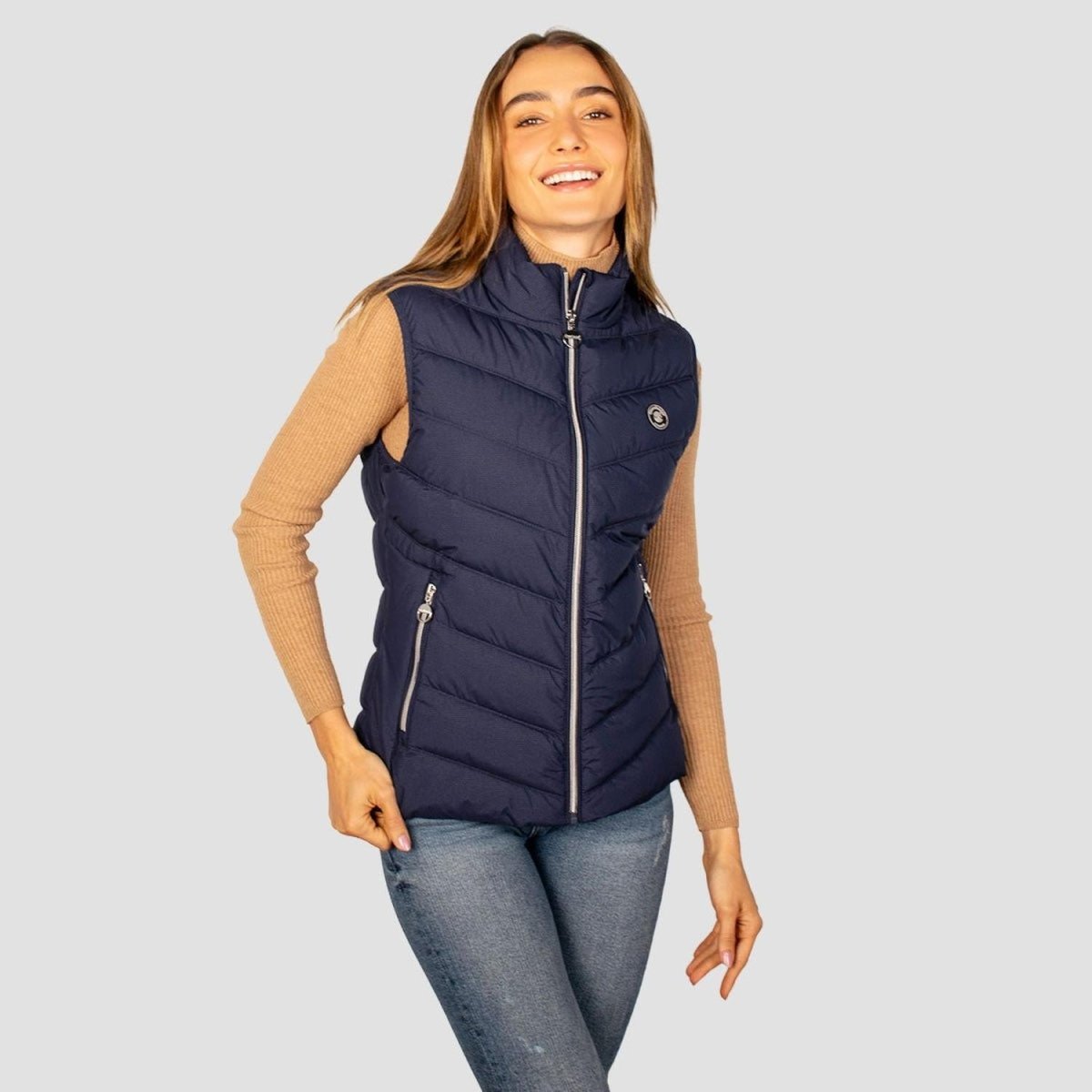 Chaleco Para Mujer Acolchonado Cuello Alto Con Cierre - Greenlander