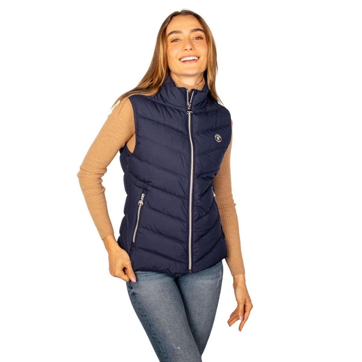 Chaleco Para Mujer Acolchonado Cuello Alto Con Cierre - Greenlander