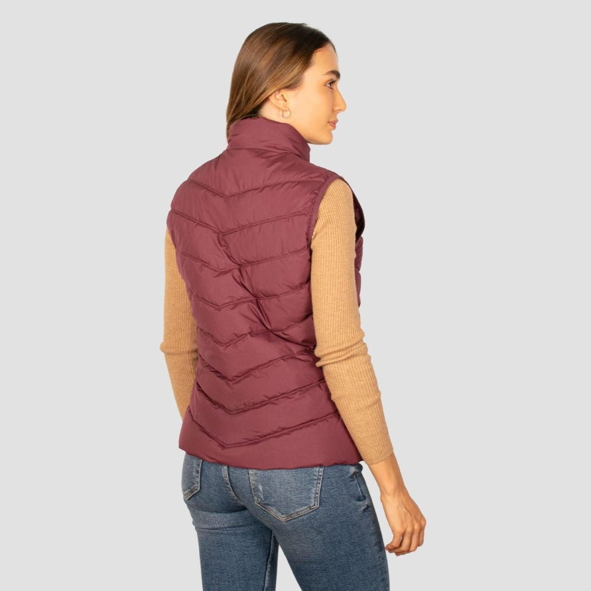 Chaleco Para Mujer Acolchonado Cuello Alto Con Cierre - Greenlander