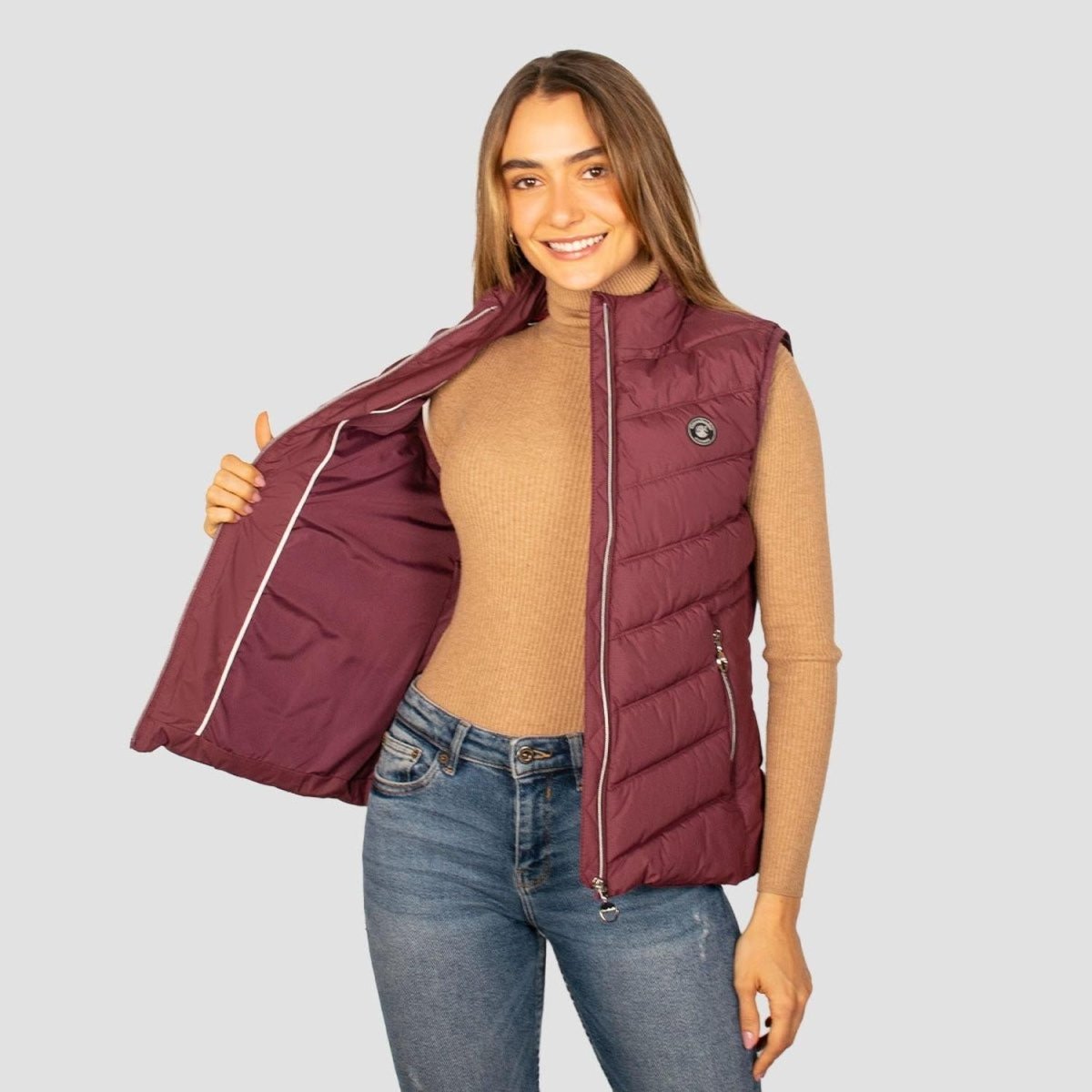 Chaleco Para Mujer Acolchonado Cuello Alto Con Cierre - Greenlander