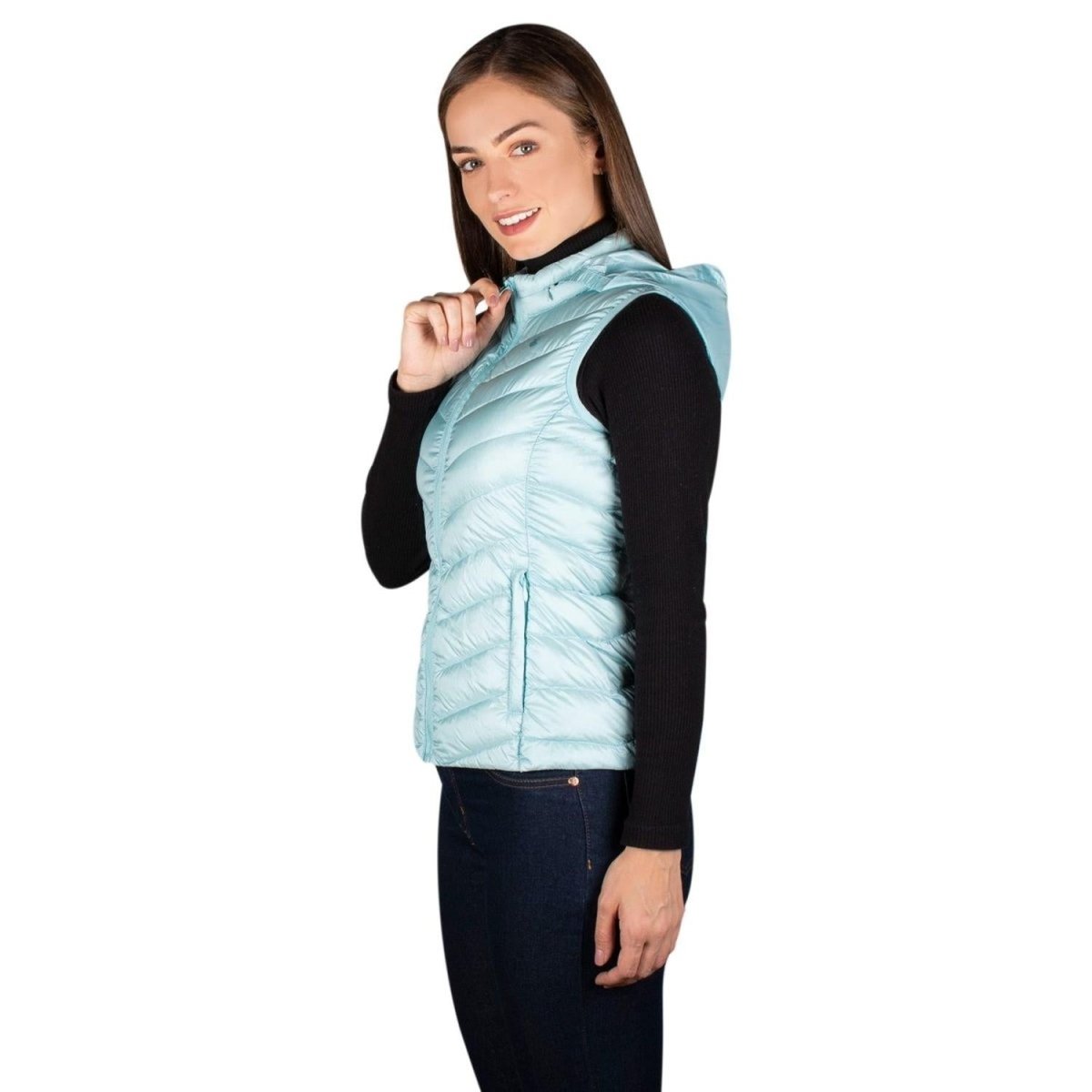 Chaleco Pluma Ligera con Gorro Mujer - Greenlander