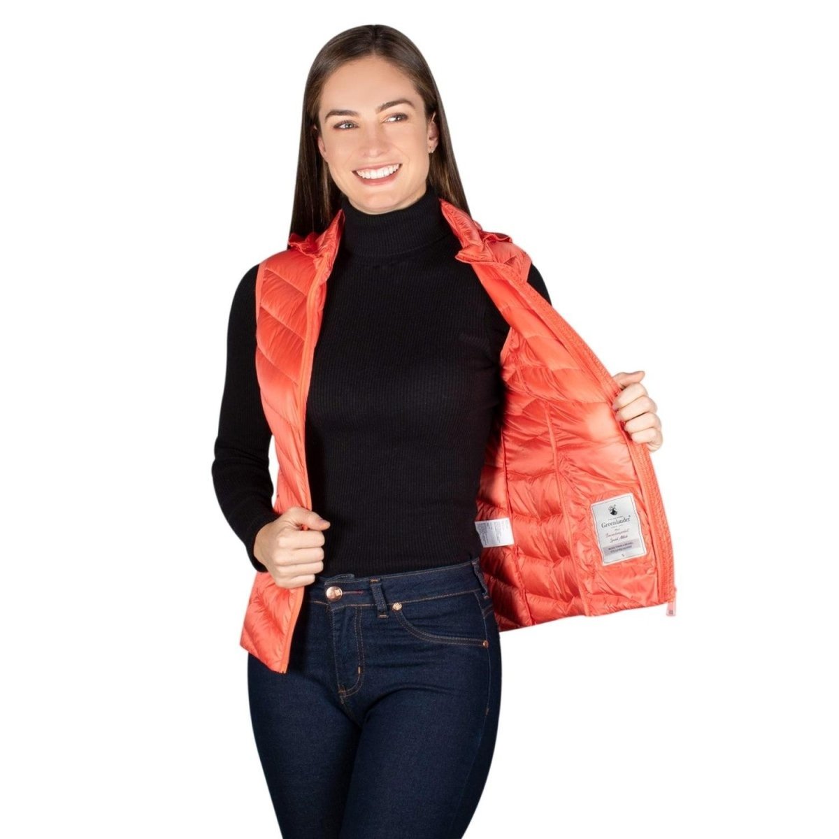 Chaleco Pluma Ligera con Gorro Mujer - Greenlander