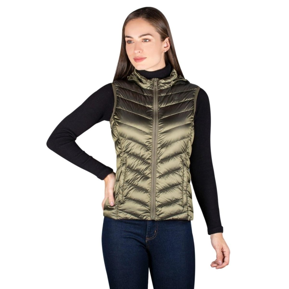 Chaleco Pluma Ligera con Gorro Mujer - Greenlander