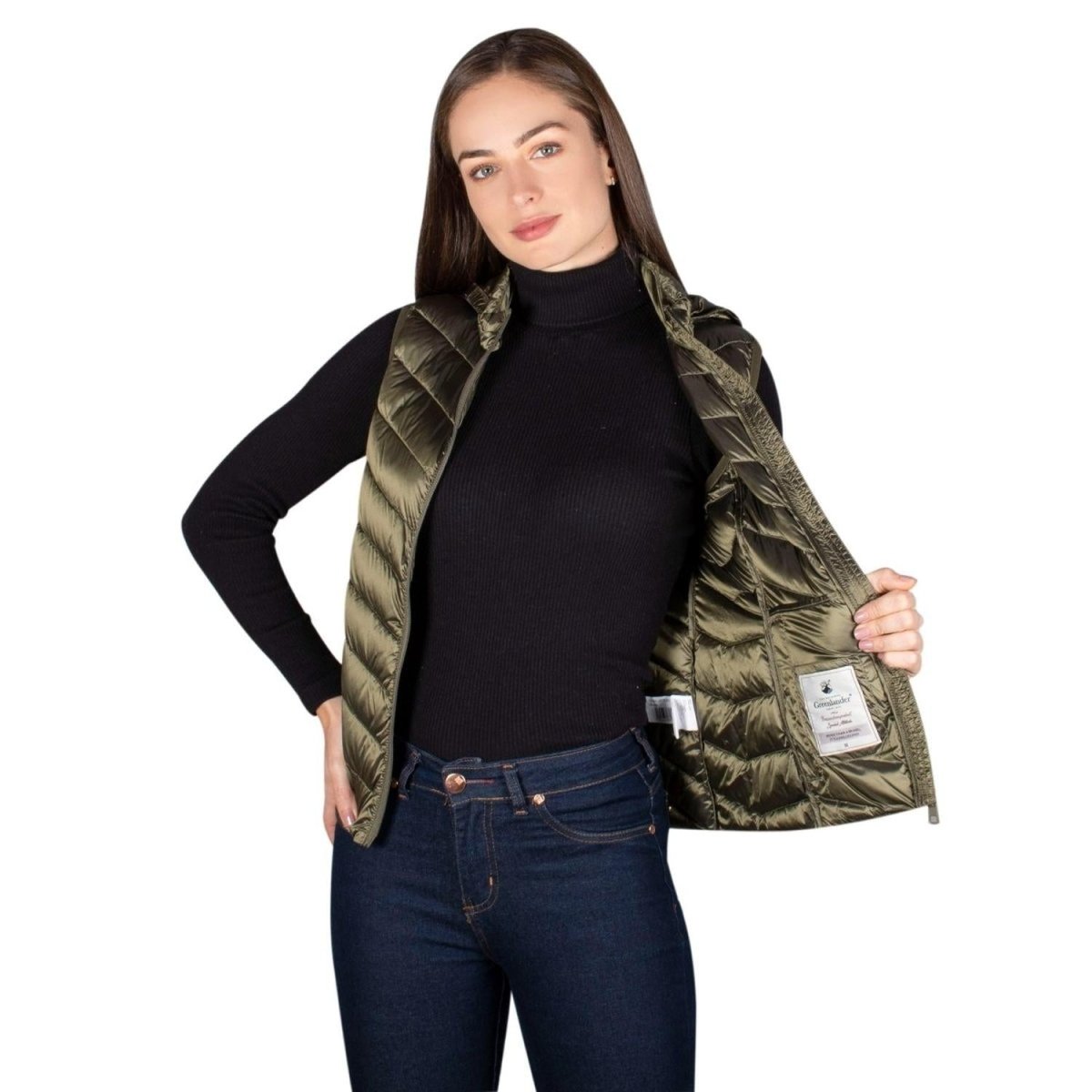 Chaleco Pluma Ligera con Gorro Mujer - Greenlander