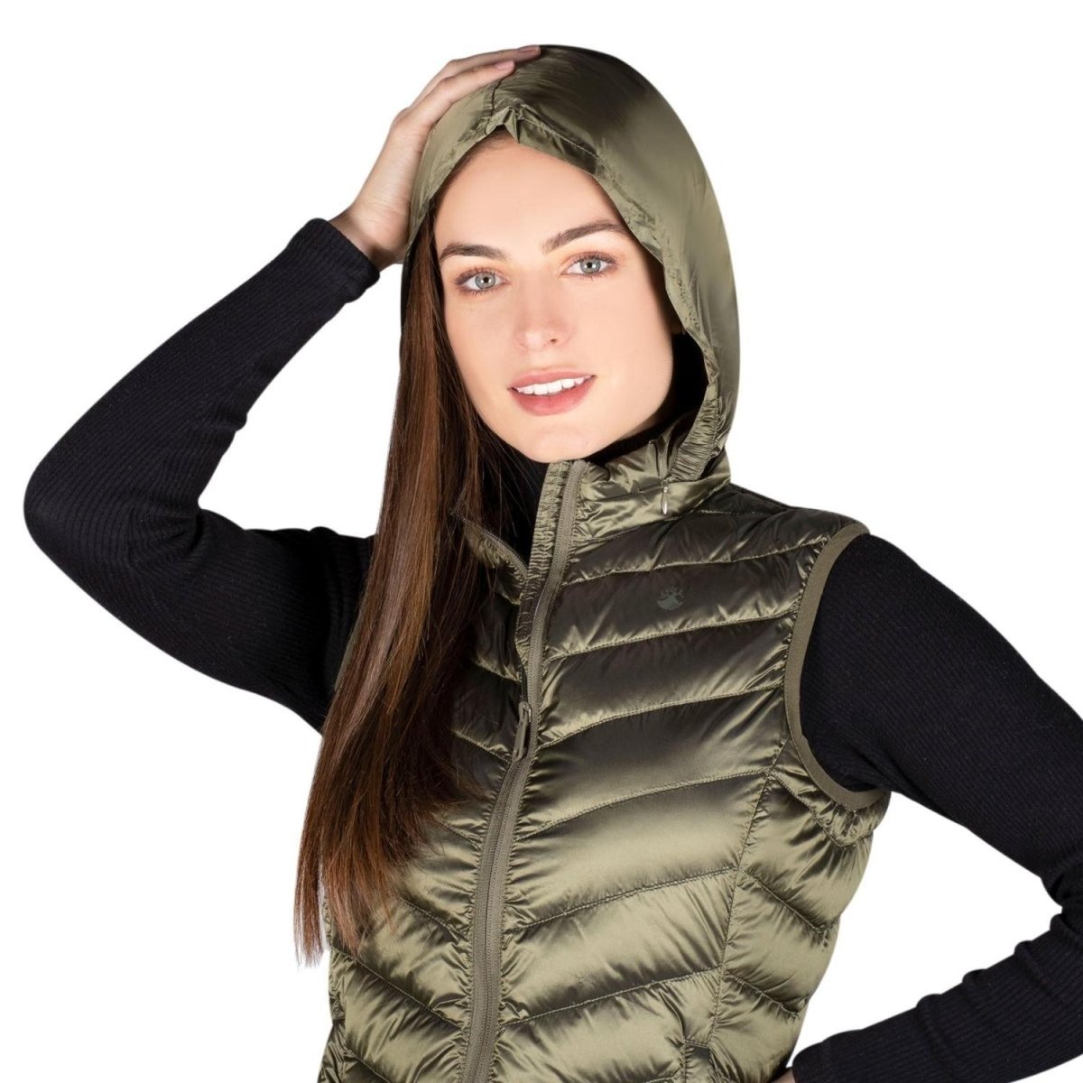 Chaleco Pluma Ligera con Gorro Mujer - Greenlander