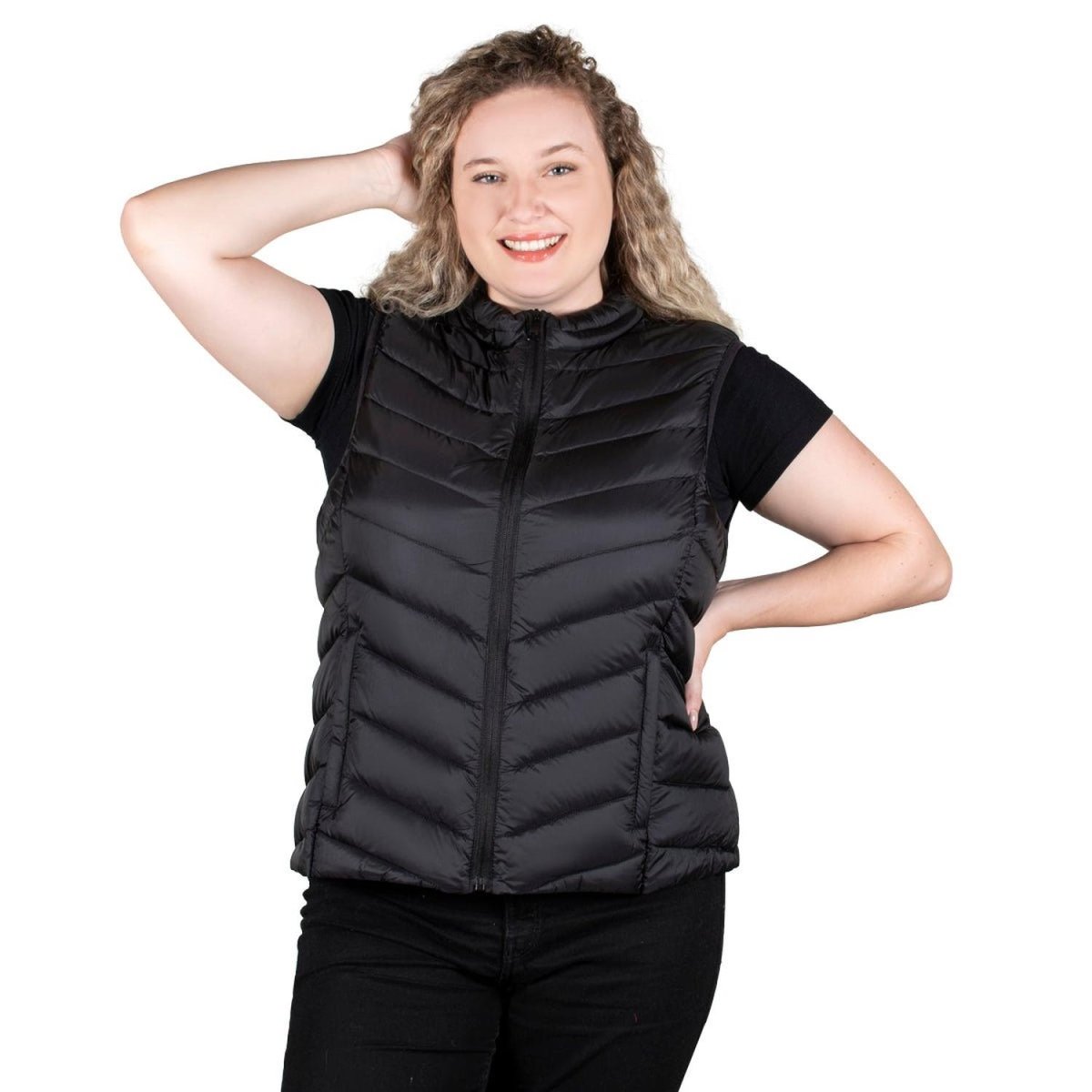 Chaleco Pluma Ligera con Gorro Mujer Plus Size - Greenlander