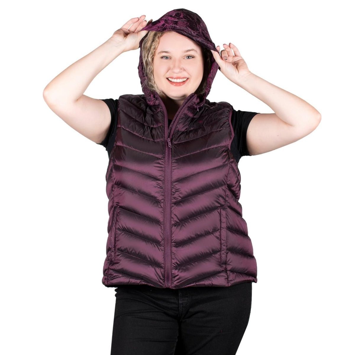 Chaleco Pluma Ligera con Gorro Mujer Plus Size - Greenlander