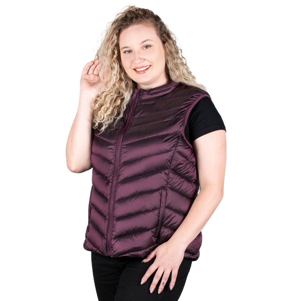 Chaleco Pluma Ligera con Gorro Mujer Plus Size - Greenlander