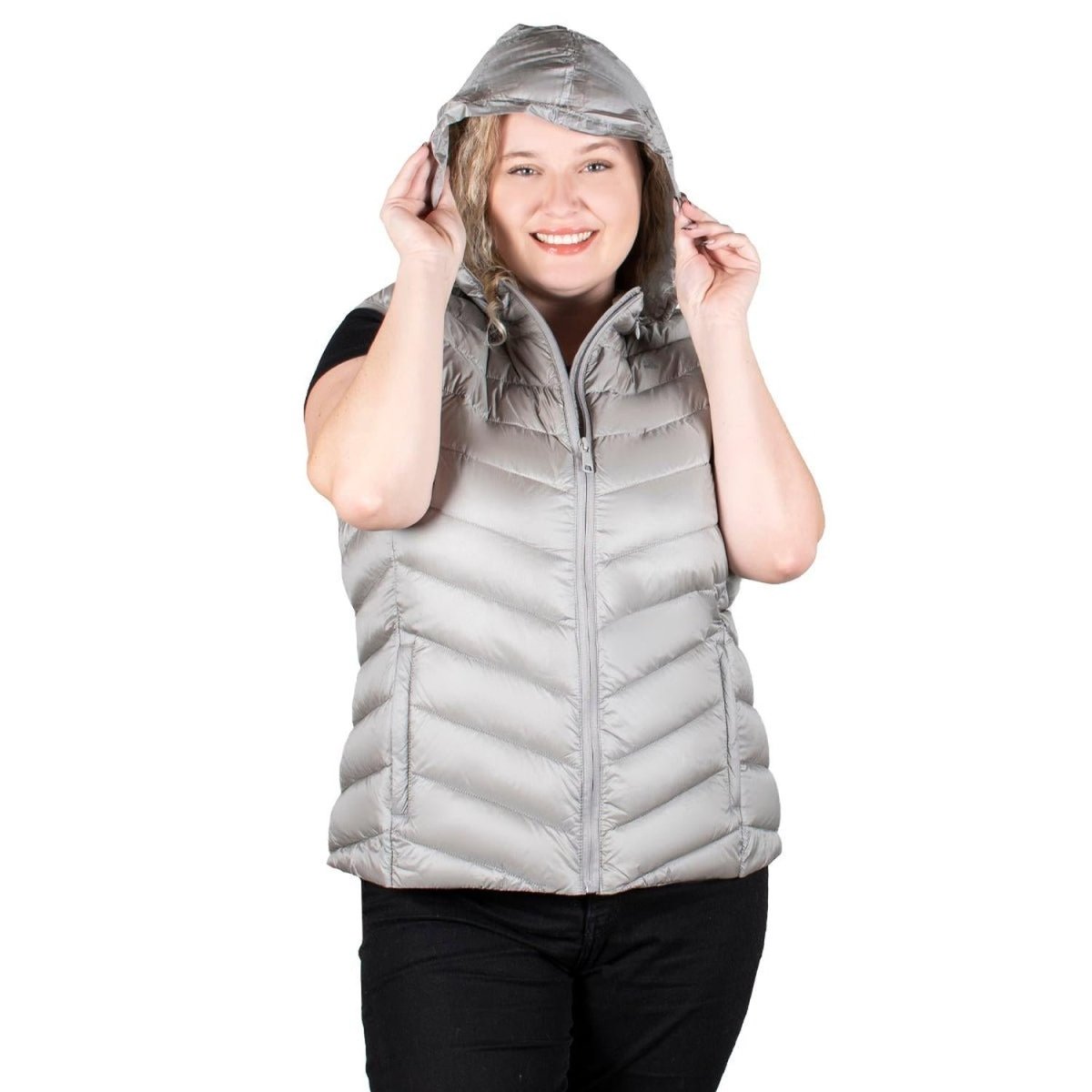 Chaleco Pluma Ligera con Gorro Mujer Plus Size - Greenlander