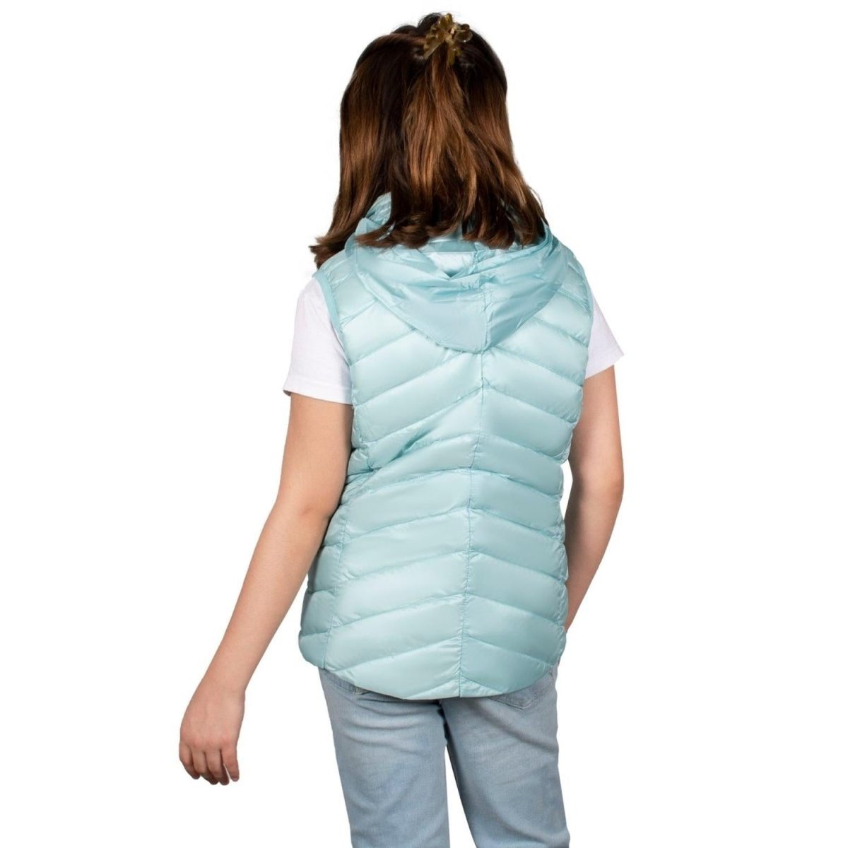 Chaleco Pluma Ligera Con Gorro Niña - Greenlander