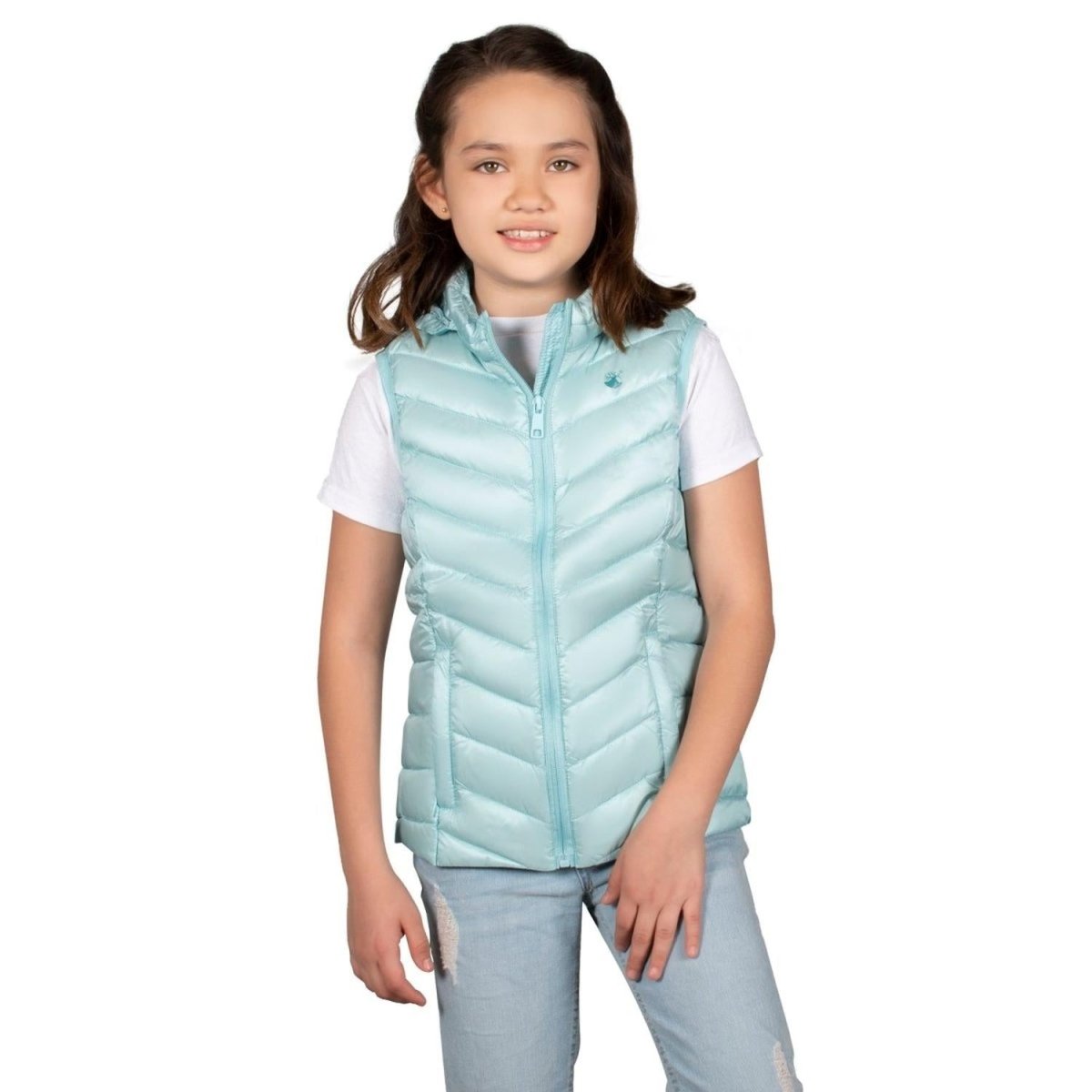Chaleco Pluma Ligera Con Gorro Niña - Greenlander