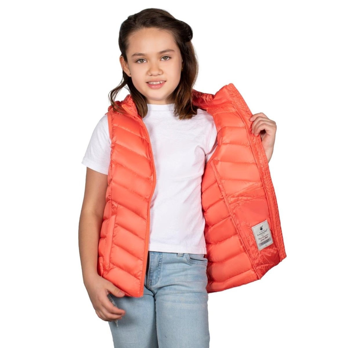 Chaleco Pluma Ligera Con Gorro Niña - Greenlander