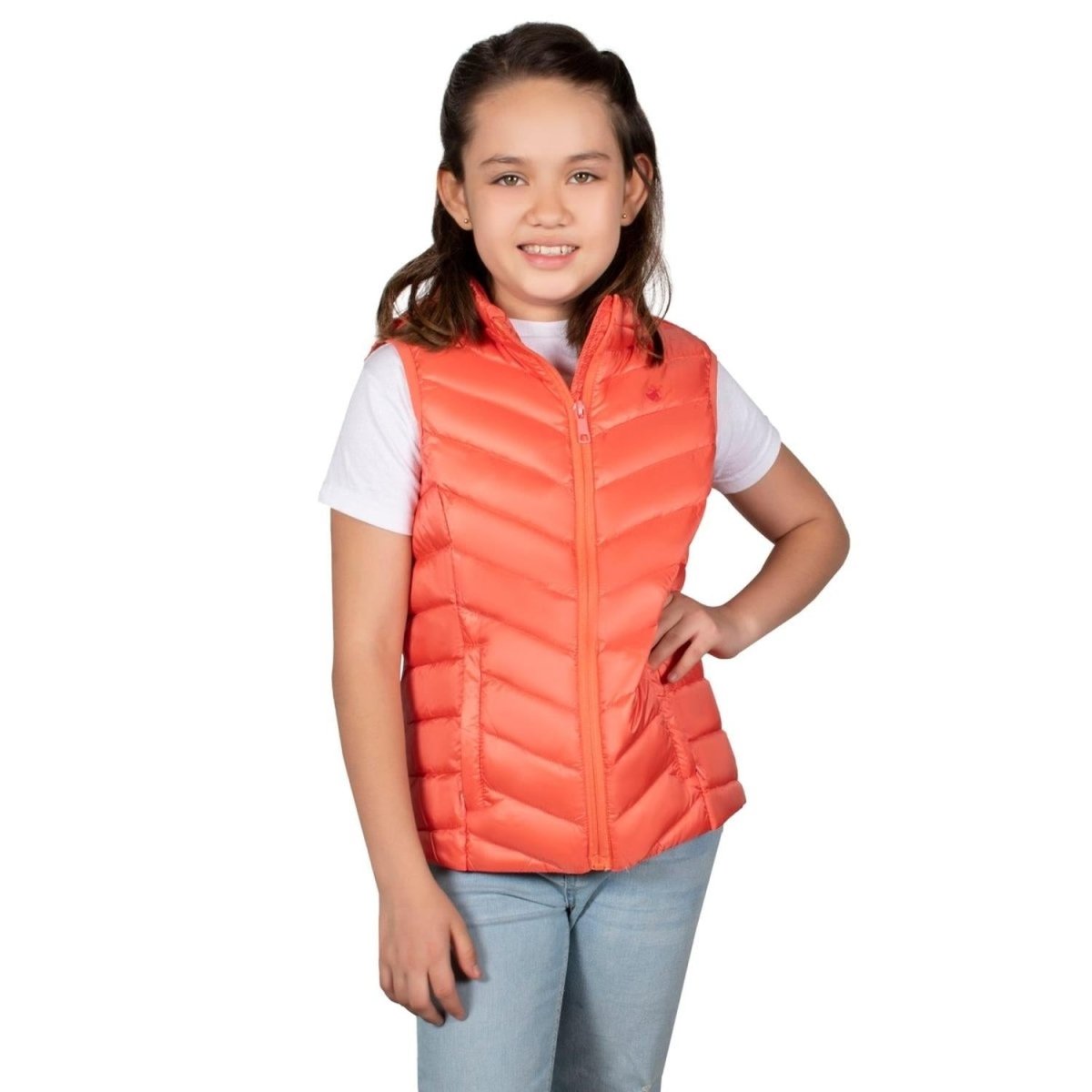 Chaleco Pluma Ligera Con Gorro Niña - Greenlander