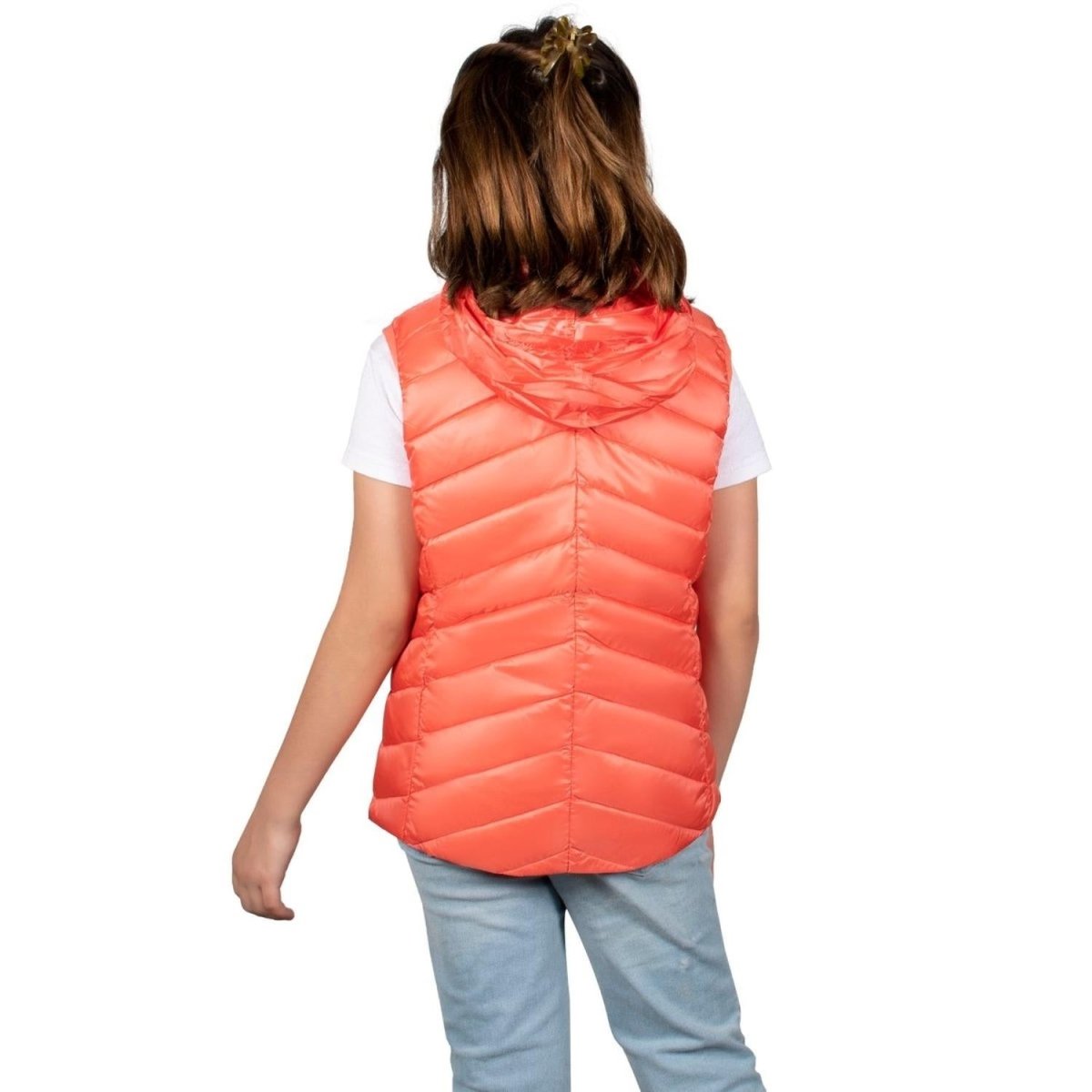 Chaleco Pluma Ligera Con Gorro Niña - Greenlander