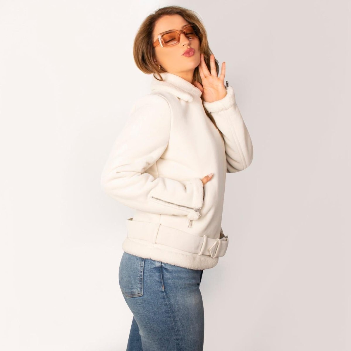 Chamarra Biker Mujer con Sherpa Greenlander - Greenlander