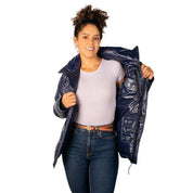 Chamarra Capitonada Brillosa De Pluma Mujer - Greenlander