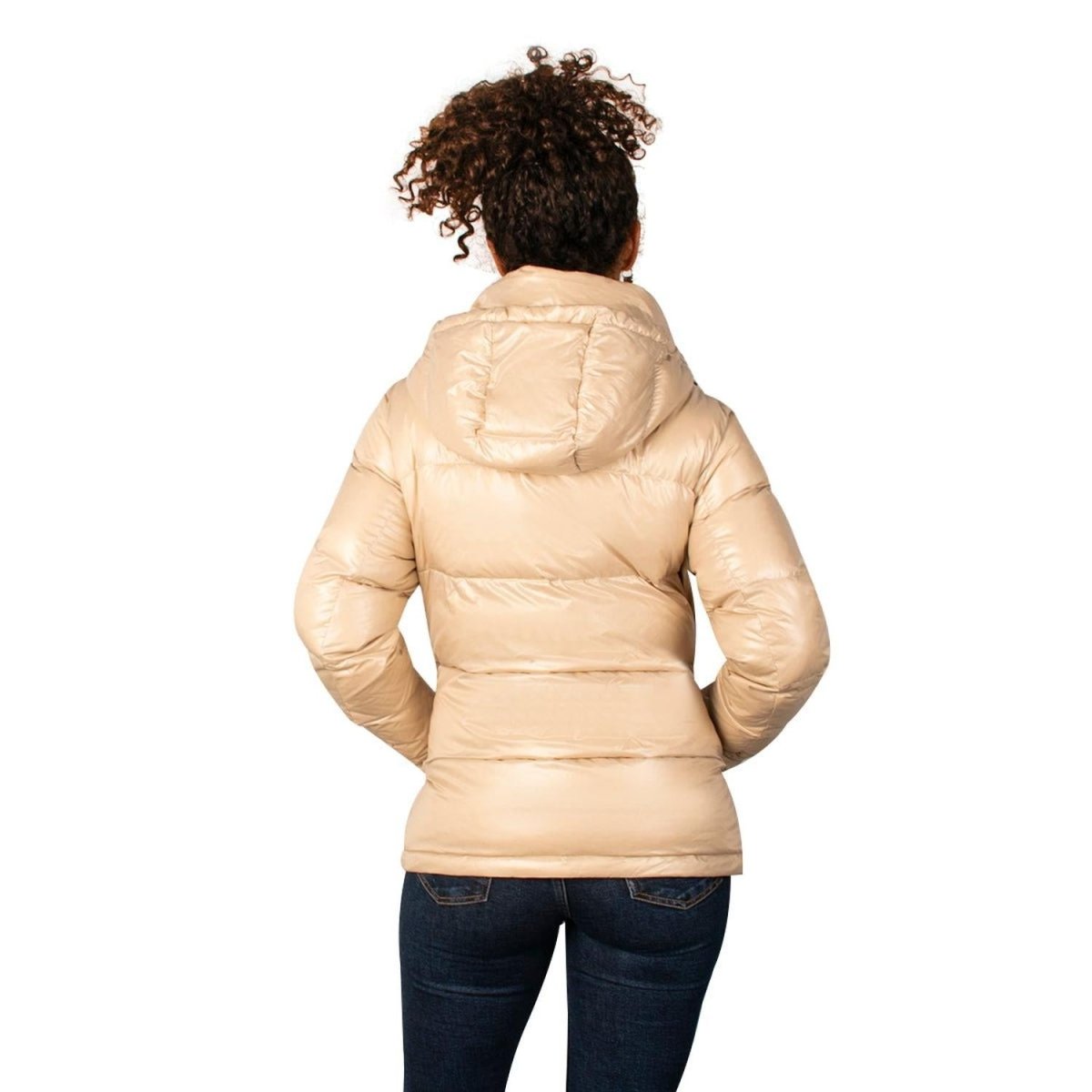 Chamarra Capitonada Brillosa De Pluma Mujer - Greenlander