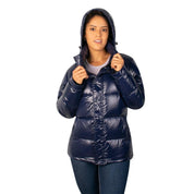 Chamarra Capitonada Brillosa De Pluma Mujer - Greenlander