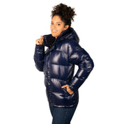 Chamarra Capitonada Brillosa De Pluma Mujer - Greenlander