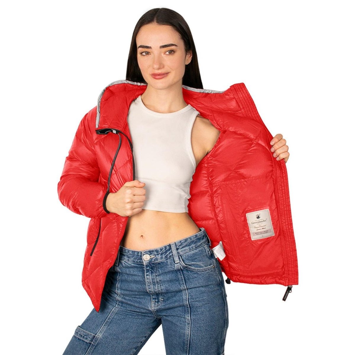 Chamarra Capitonada con Capucha de Pluma Greenlander Mujer - Greenlander