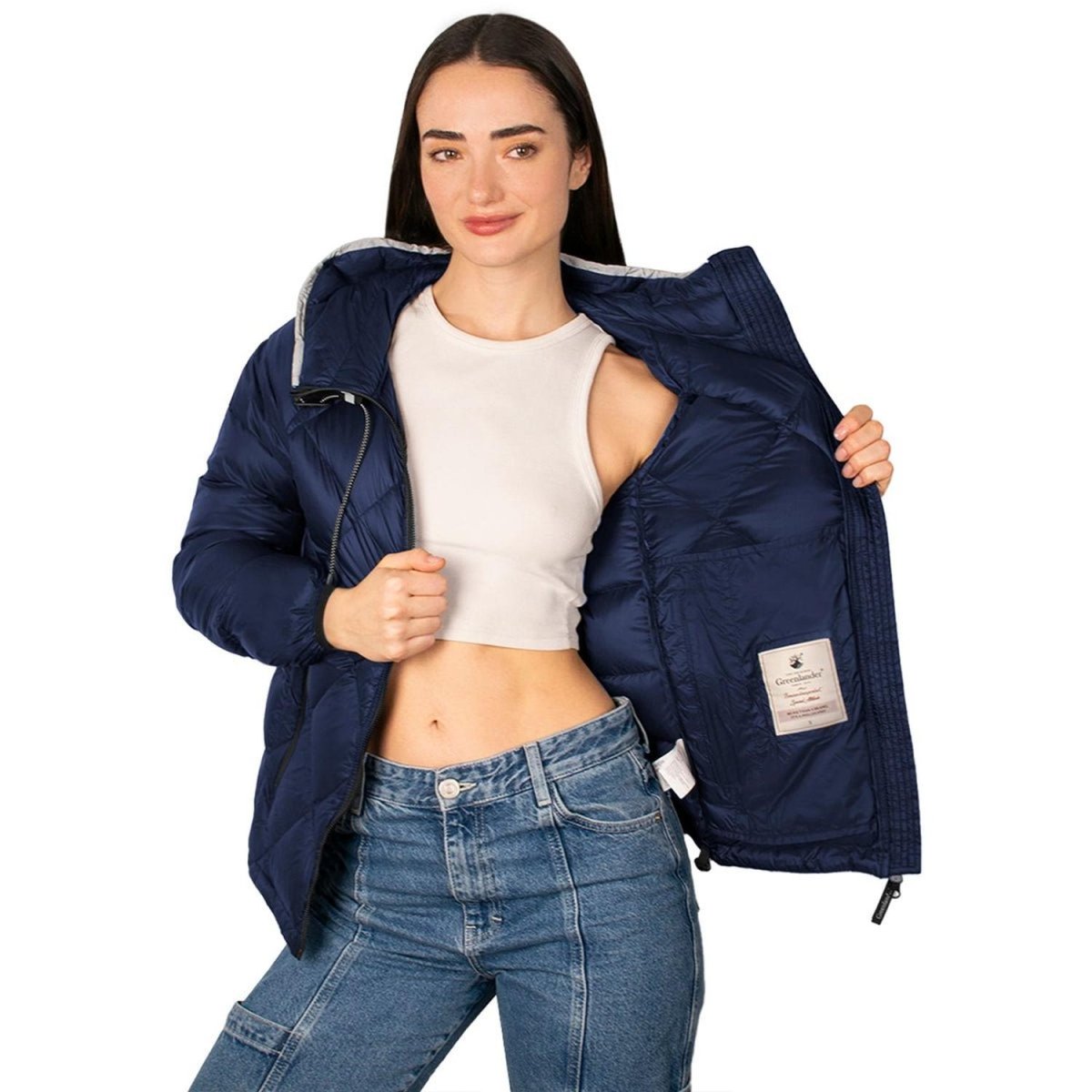 Chamarra Capitonada con Capucha de Pluma Greenlander Mujer - Greenlander