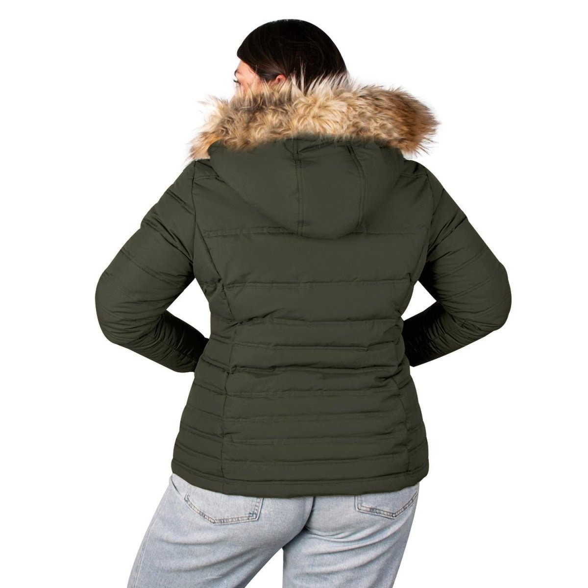 Chamarra Capitonada Con Gorro Desmontable de Peluche Greenlander Mujer Plus Size - Greenlander