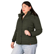 Chamarra Capitonada Con Gorro Desmontable de Peluche Greenlander Mujer Plus Size - Greenlander