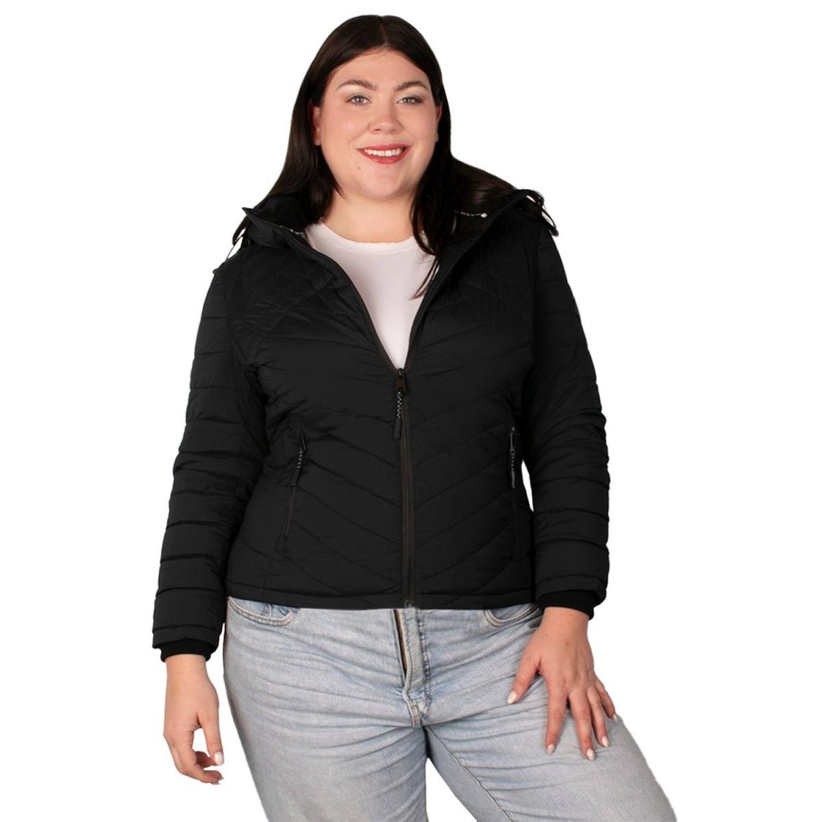 Chamarra Capitonada Con Gorro Desmontable Greenlander Mujer Plus Size - Greenlander