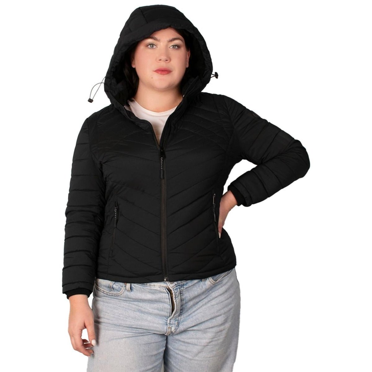 Chamarra Capitonada Con Gorro Desmontable Greenlander Mujer Plus Size - Greenlander