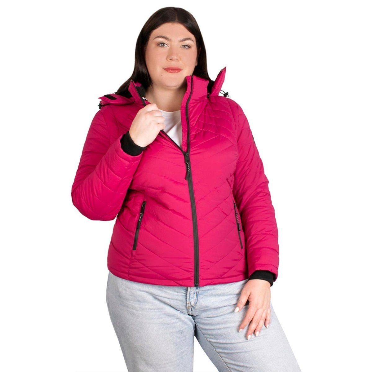 Chamarra Capitonada Con Gorro Desmontable Greenlander Mujer Plus Size - Greenlander