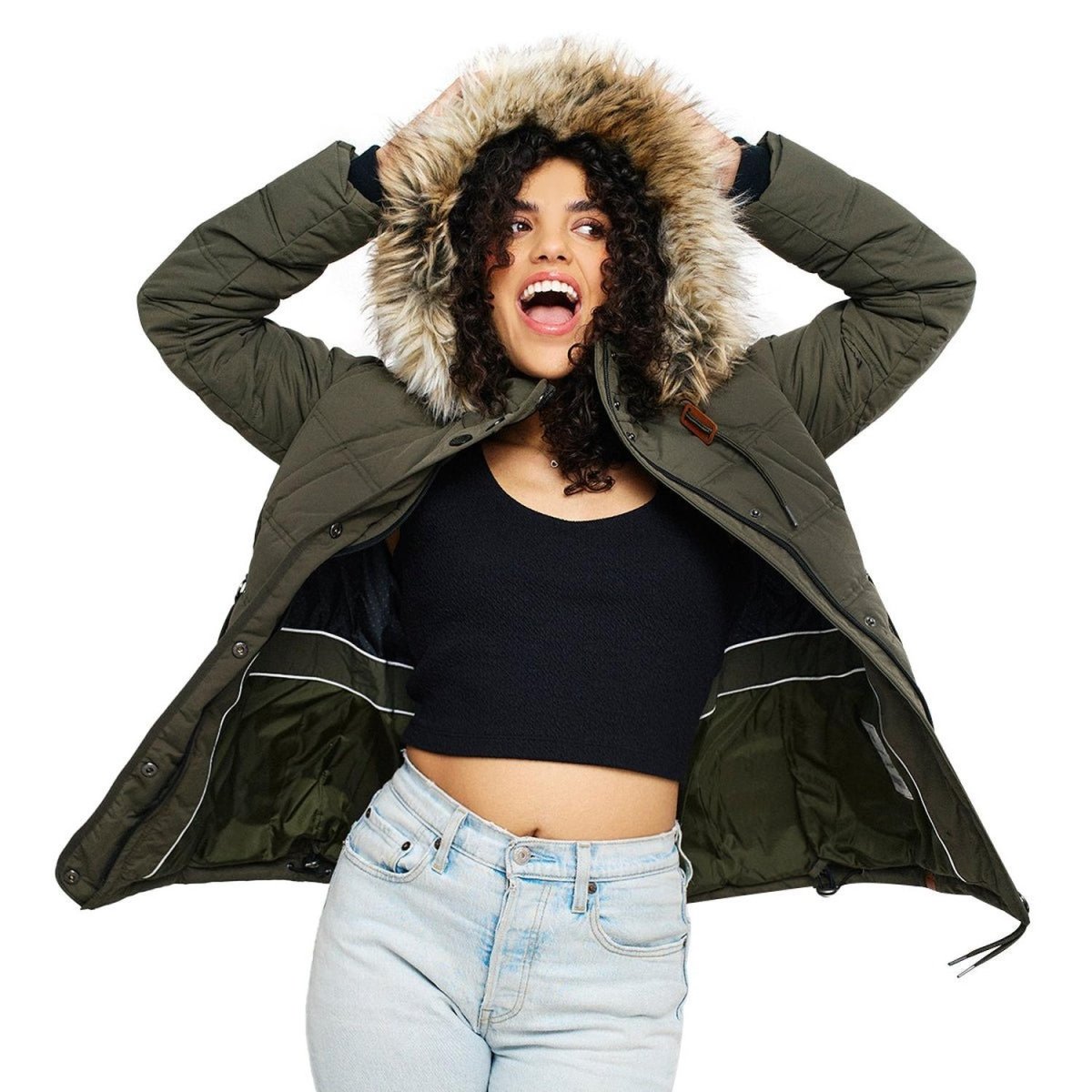 Chamarra Capitonada con Gorro Desmontable Mujer - Greenlander