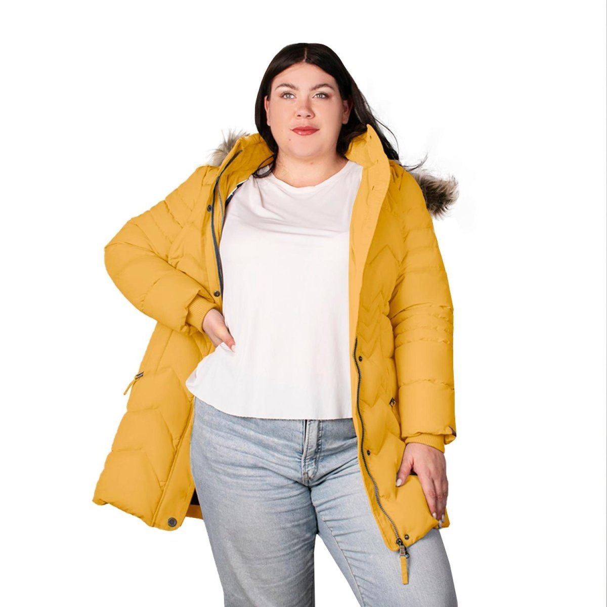 Chamarra Capitonada con Gorro Desmontable Mujer Plus Size - Greenlander