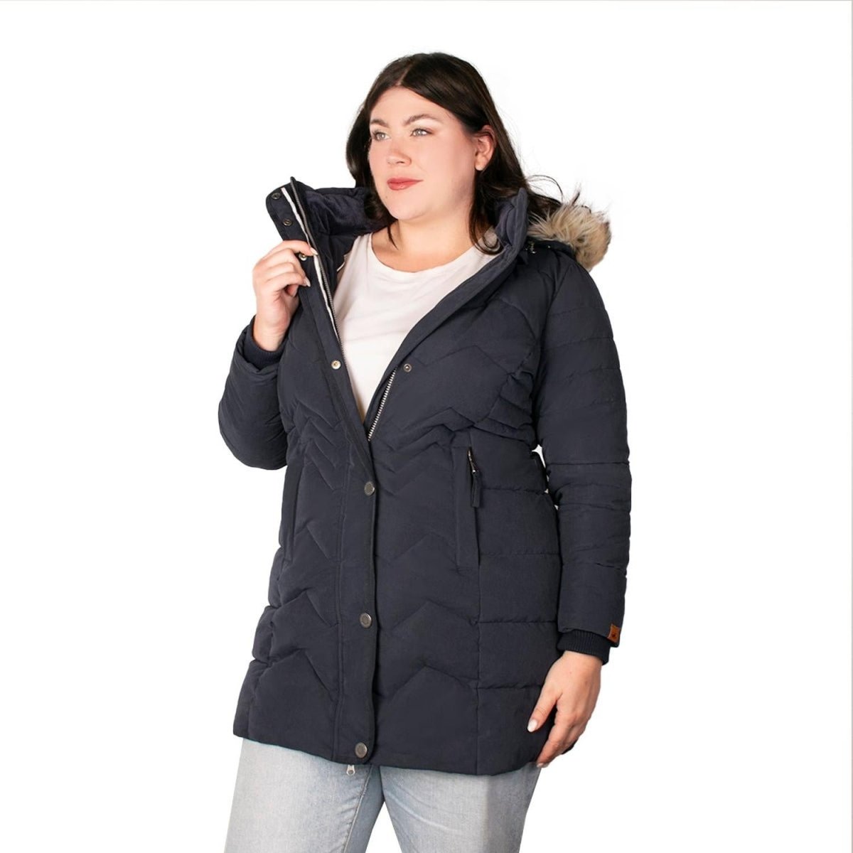 Chamarra Capitonada con Gorro Desmontable Mujer Plus Size - Greenlander