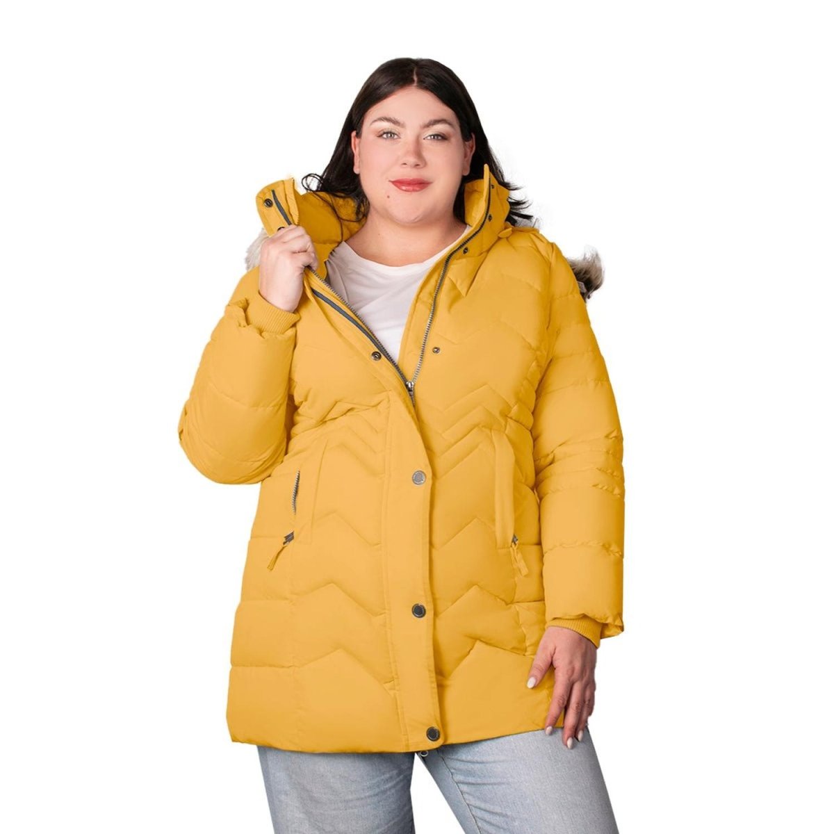 Chamarra Capitonada con Gorro Desmontable Mujer Plus Size - Greenlander