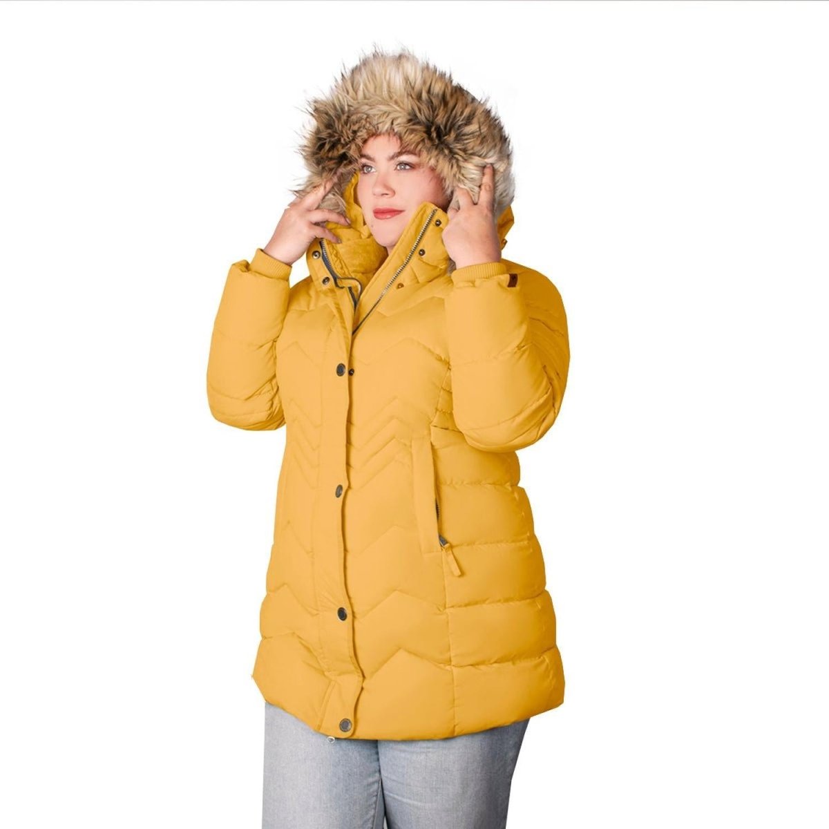 Chamarra Capitonada con Gorro Desmontable Mujer Plus Size - Greenlander