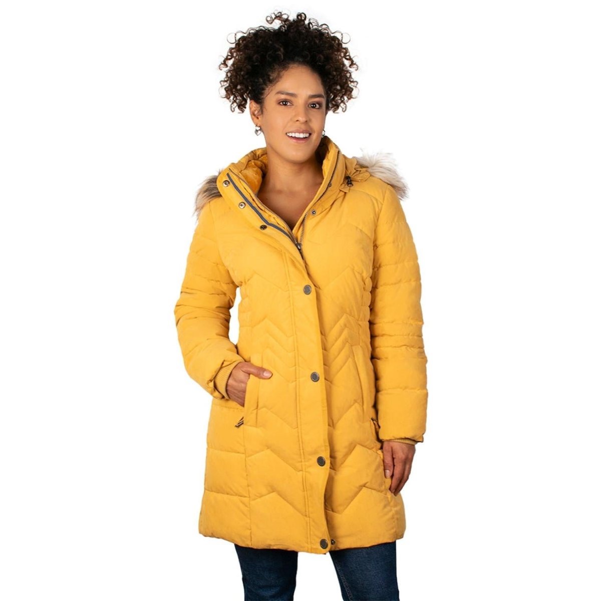 Chamarra Capitonada Con Gorro Desmontable para Mujer - Greenlander