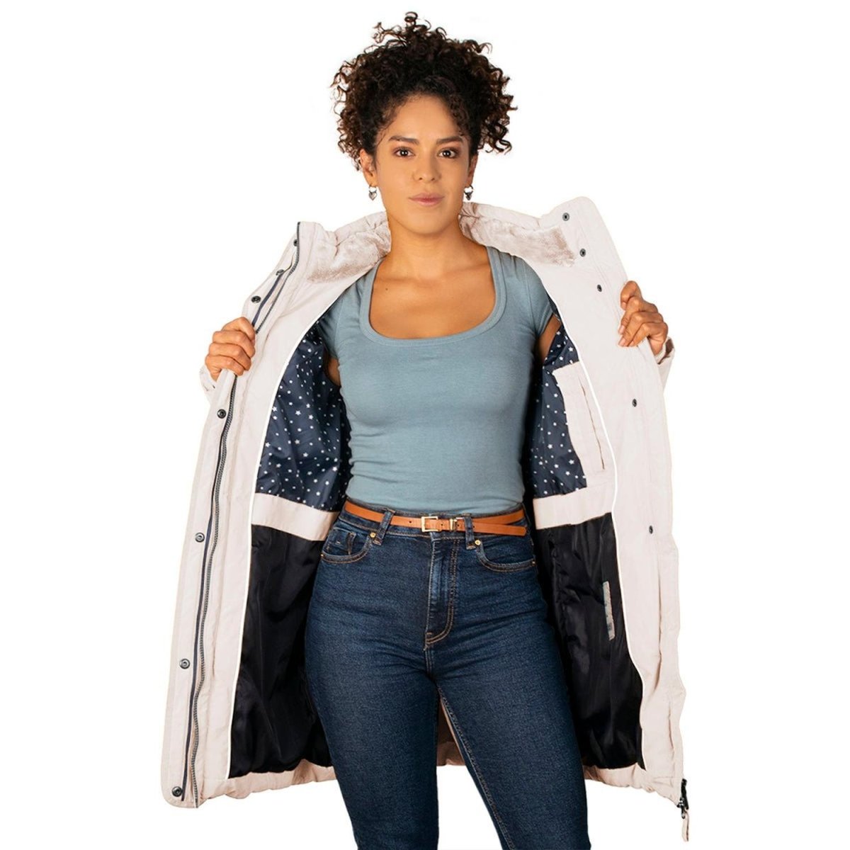 Chamarra Capitonada Con Gorro Desmontable para Mujer - Greenlander