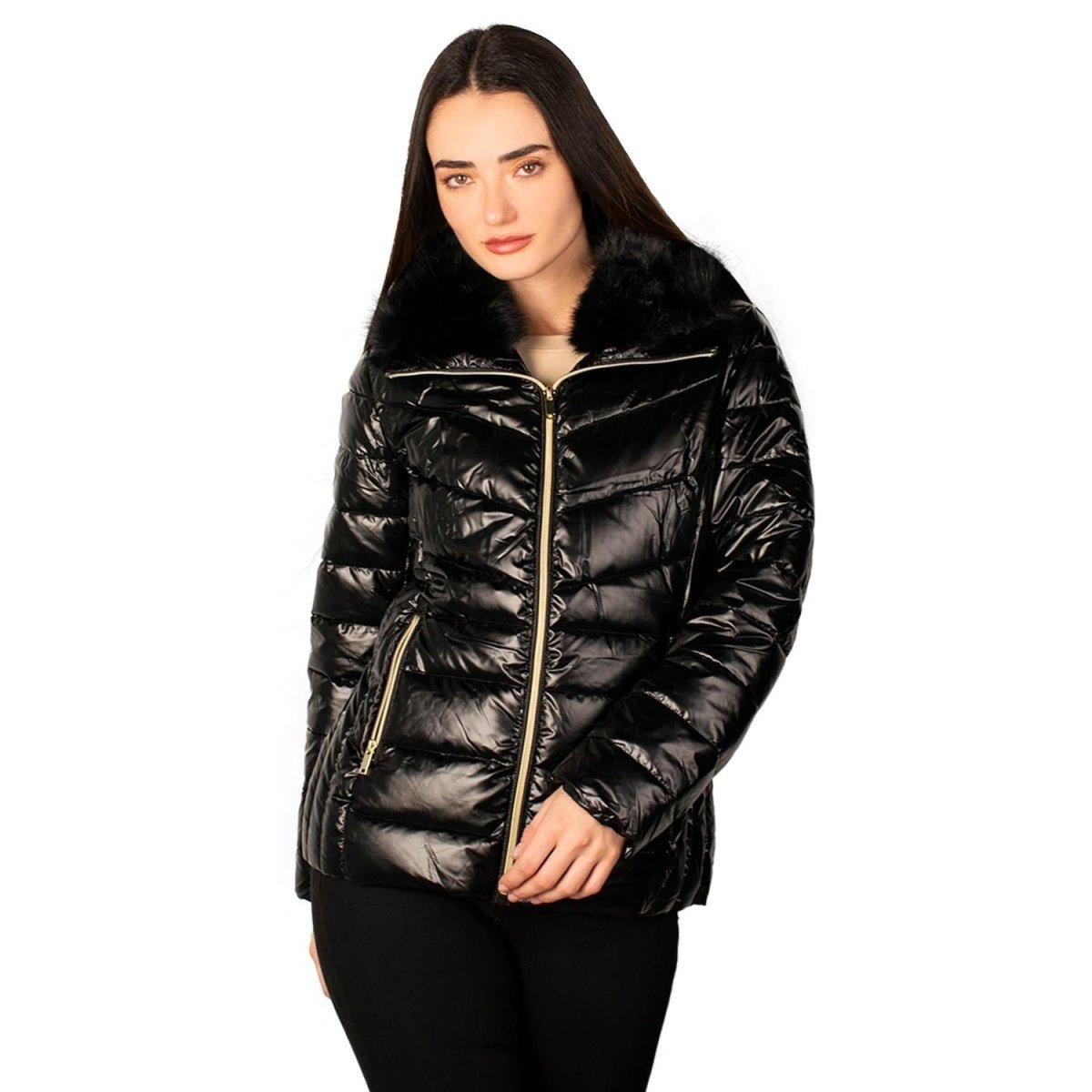 Chamarra Capitonada Cuello Alto Terminado Brillante Mujer - Greenlander