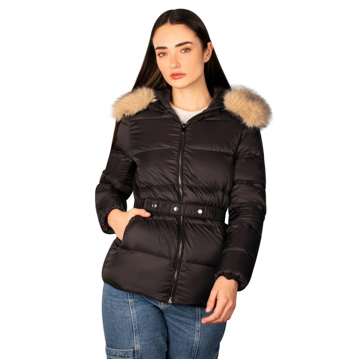 Chamarra Capitonada De Pluma Con Cuello Fur Mujer – The Original