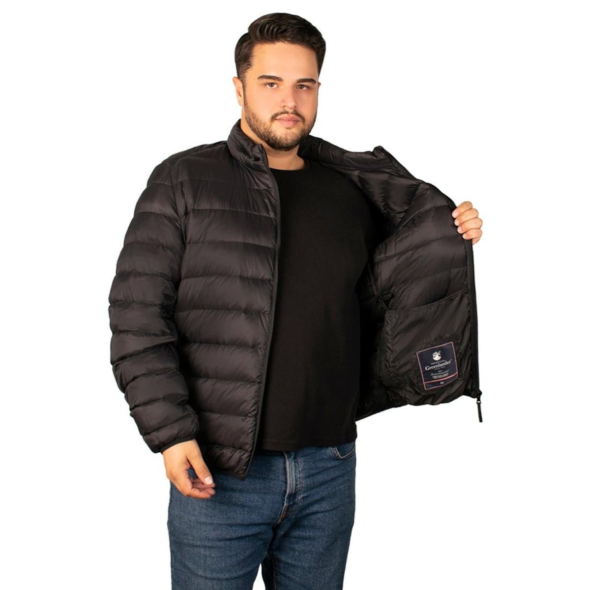 Chamarra Capitonada De Pluma Packable Hombre Plus Size - Greenlander