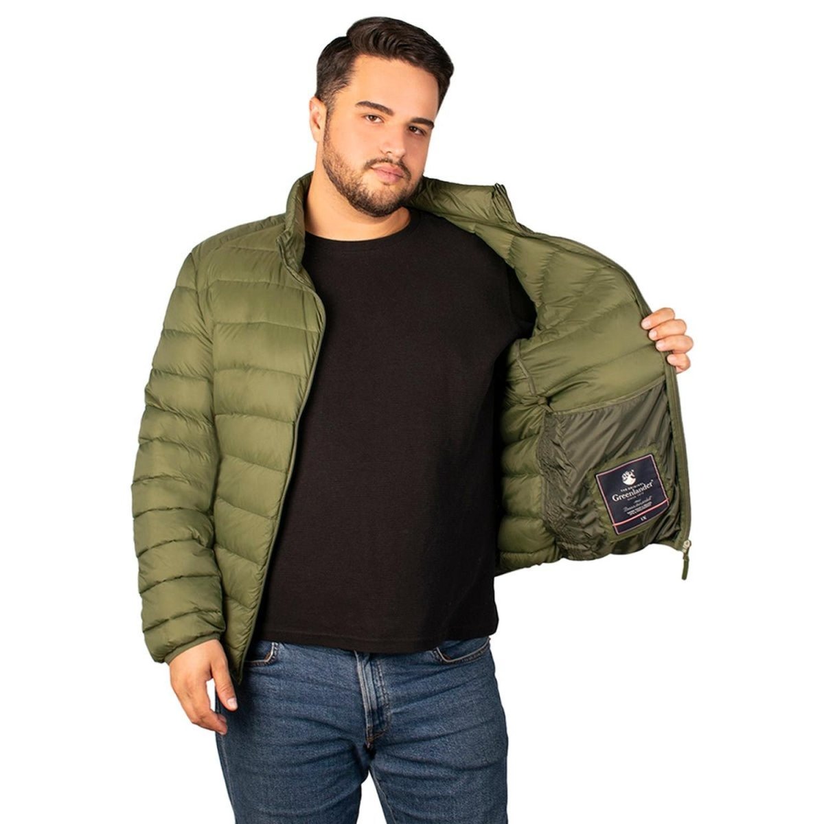 Chamarra Capitonada De Pluma Packable Hombre Plus Size - Greenlander