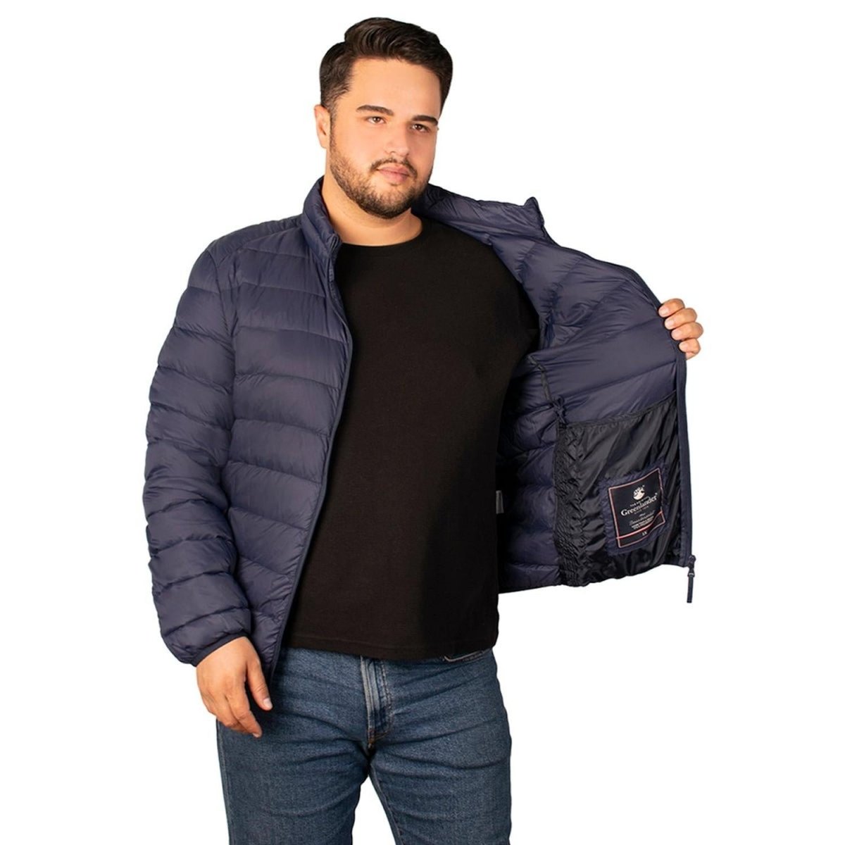 Chamarra Capitonada De Pluma Packable Hombre Plus Size - Greenlander