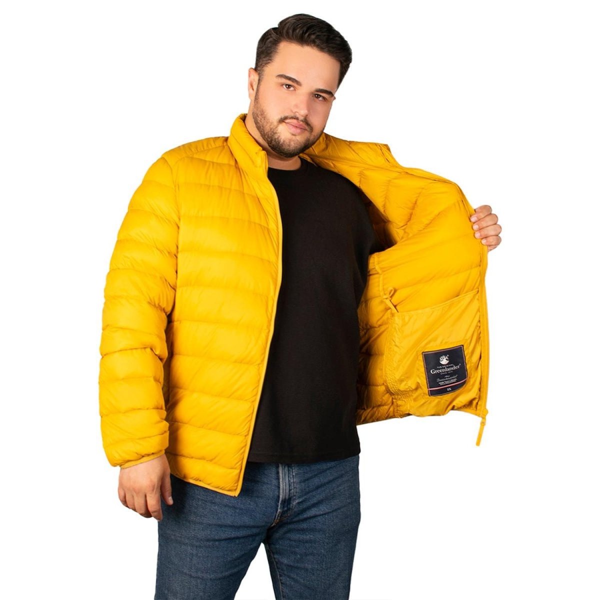 Chamarra Capitonada De Pluma Packable Hombre Plus Size - Greenlander