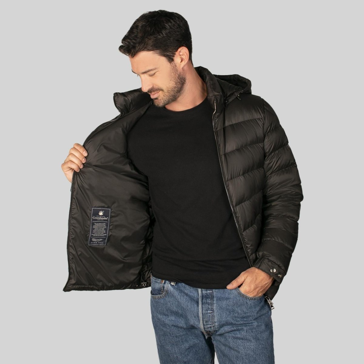 Chamarra capitonada para hombre con capucha desmontable Greenlander - Greenlander